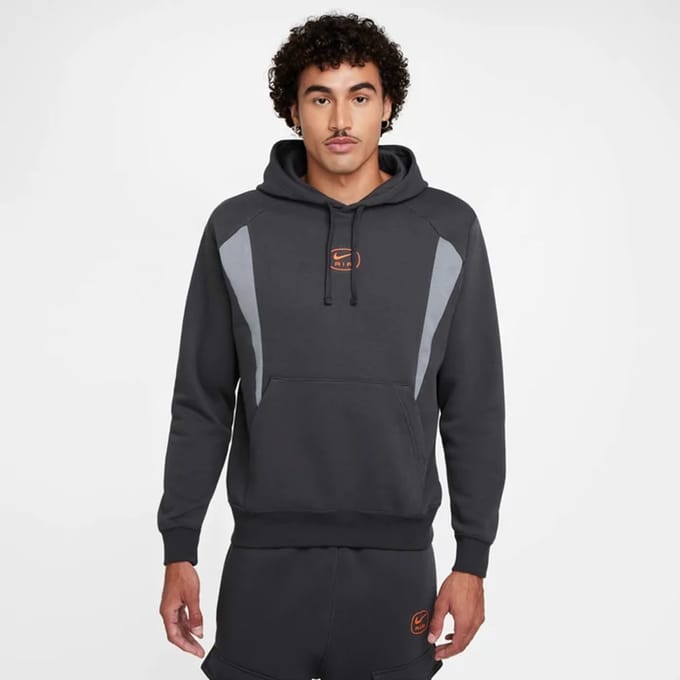 Nike Air Men's Pullover Hoodie - Black/Fir/White/Safety Orange -Maat S