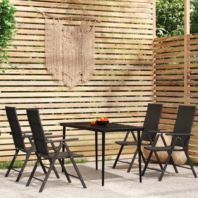 vidaXL - 5-delige - Tuinset - zwart