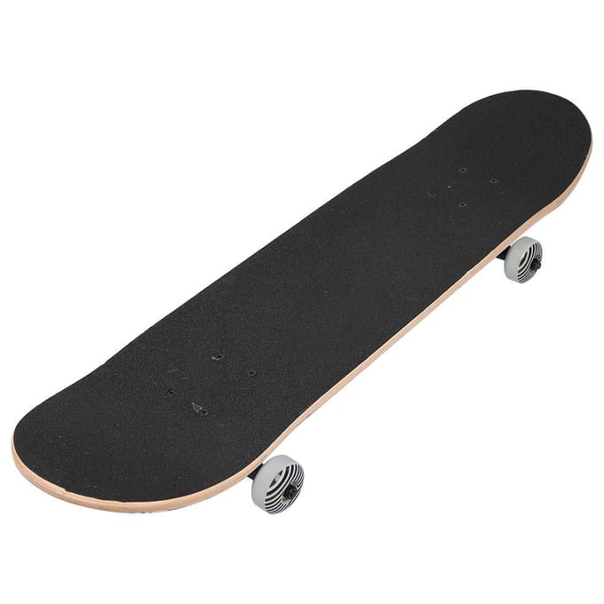 Dubbele 7-laags Esdoornhout Vierwiel Beginner Board Skateboard voor Buitenentertainment(A) black