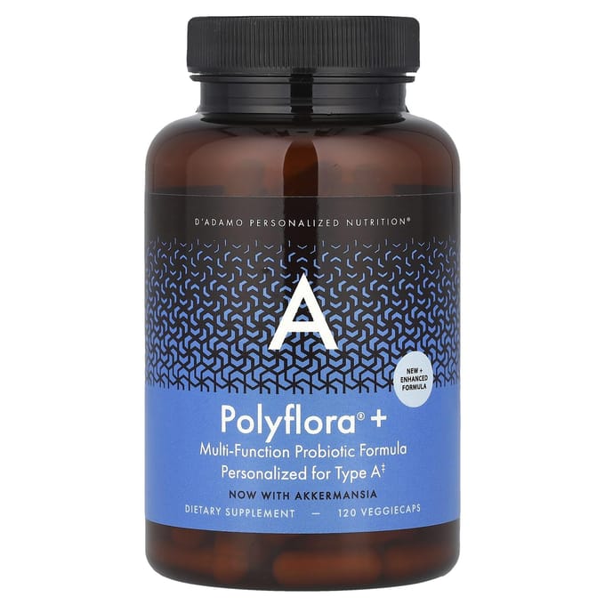D'adamo, Polyflora® + A, Multifunctionele Probiotische Formule, 120 Veggie Capsules