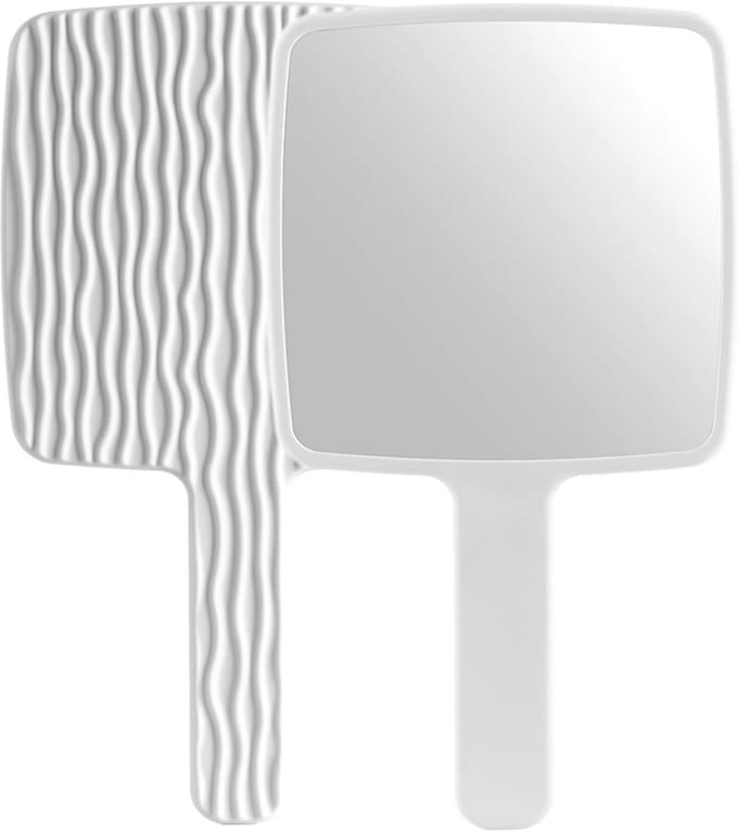 Draagbare Handspiegel met Handvat voor Make-up, Scheren en Reizen
