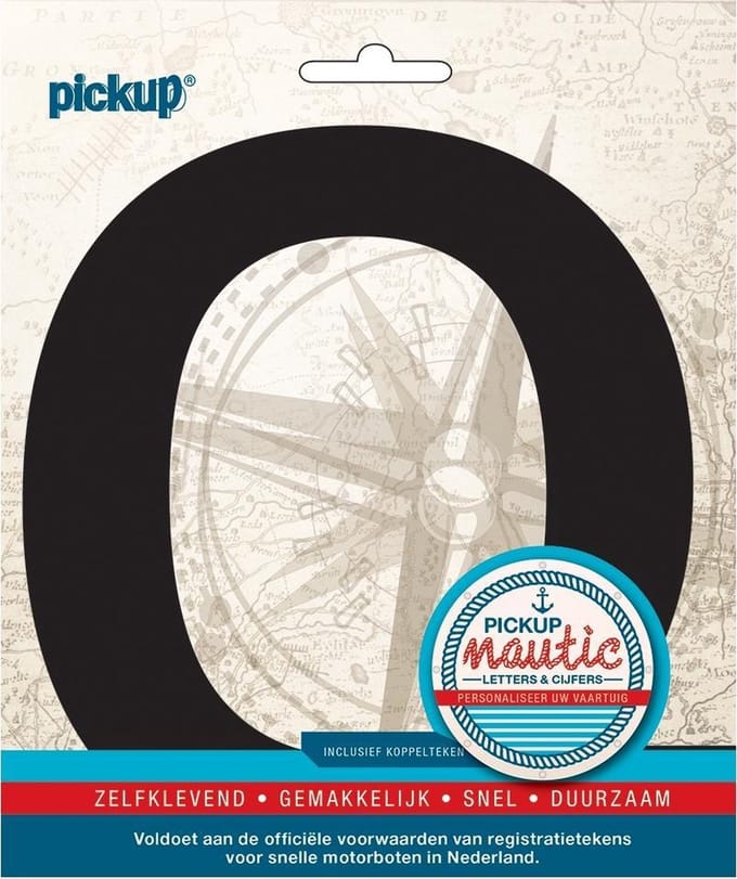 Pickup Nautic plakletter 150mm zwart Q - zwart Q