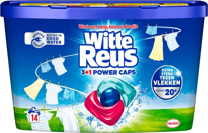 Witte Reus Wasmiddel 3+1 Power Caps - 14 stuks