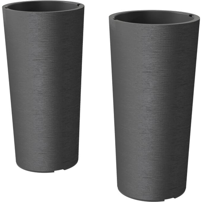 4gardenz 4goodz set van 2 bbloempotten rond 35x60 cm donker