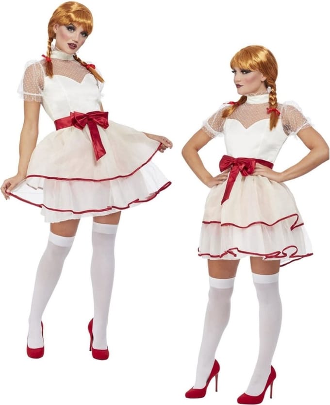 Smiffys - Porcelain Doll Kostuum - L - Creme