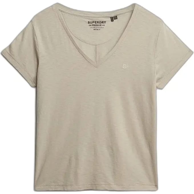 Superdry - Studios Slub T-shirt met Borduursel - Dames - T-shirts
