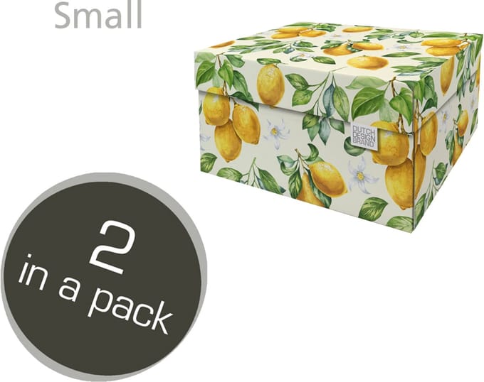 Dutch Design Brand - Dutch Design Storage Box Small - Opbergdoos - Opbergbox - Bewaardoos - Citroenen - Lemons