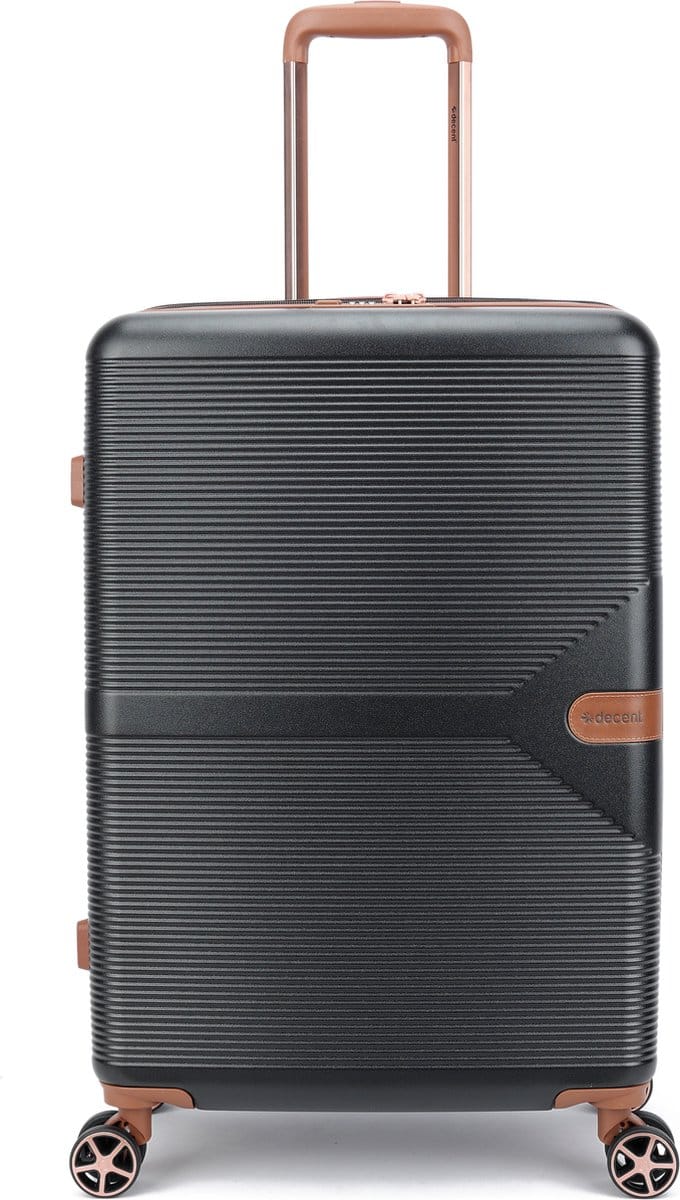 Decent Stella Middelgrote Koffer - 67 cm - 78/93 Liter - Expandable - TSA Slot - Zwart