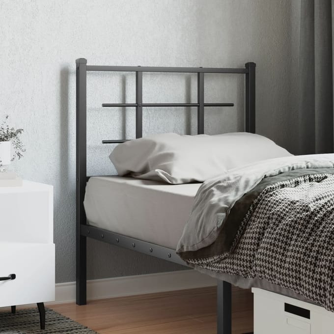 vidaXL Vervangend hoofdbord 75 cm metaal zwart