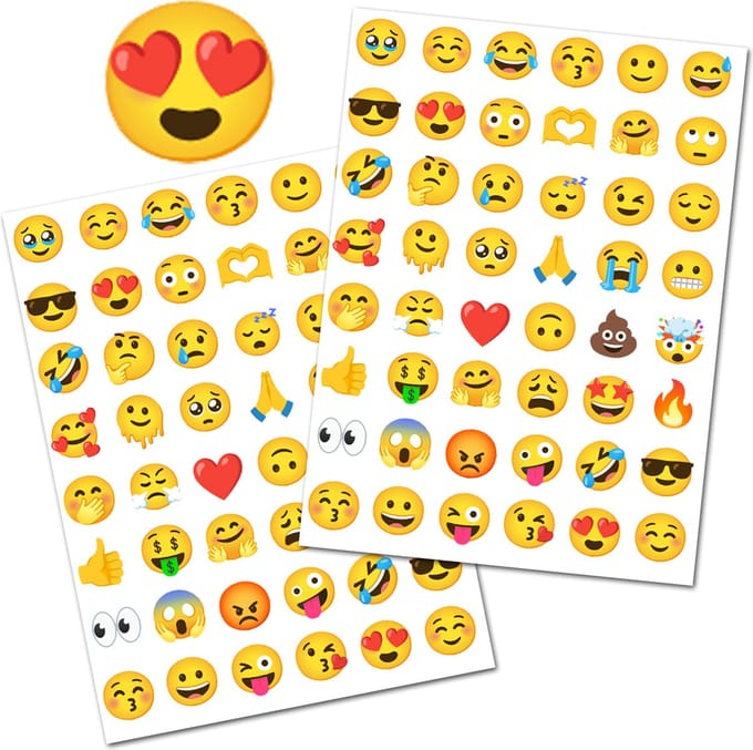 Emoji Stickers - 2 Stickervellen - Smiley Stickers - 96 Emotie Stickers