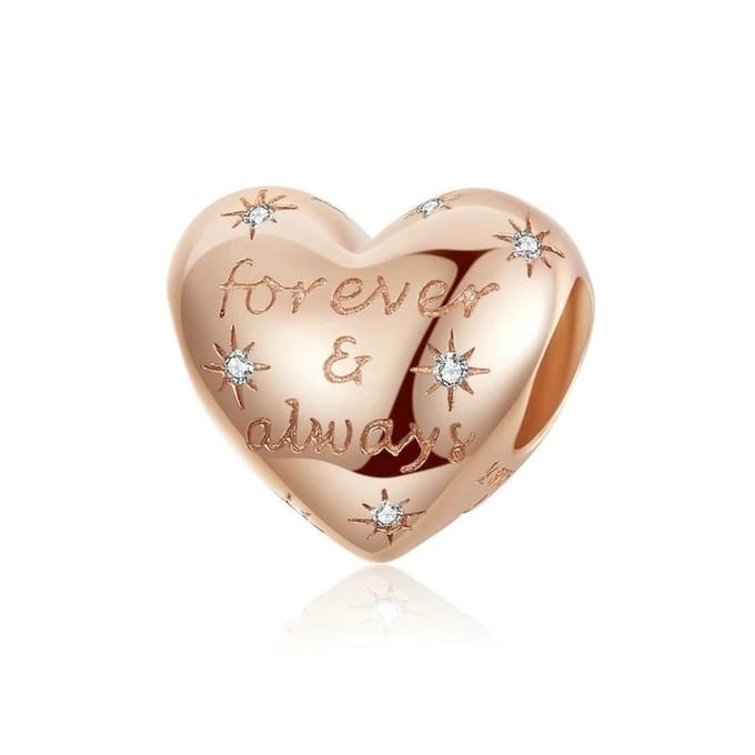 Forever & Always Hart Bedel - Rose Gold- Sterling Zilver - RomyStones