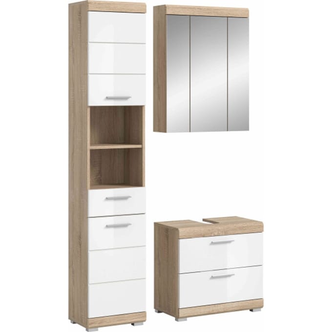 Lambada badkamercombinatie wit hoogglans MDF TZ wit NB - 37x112x191cm