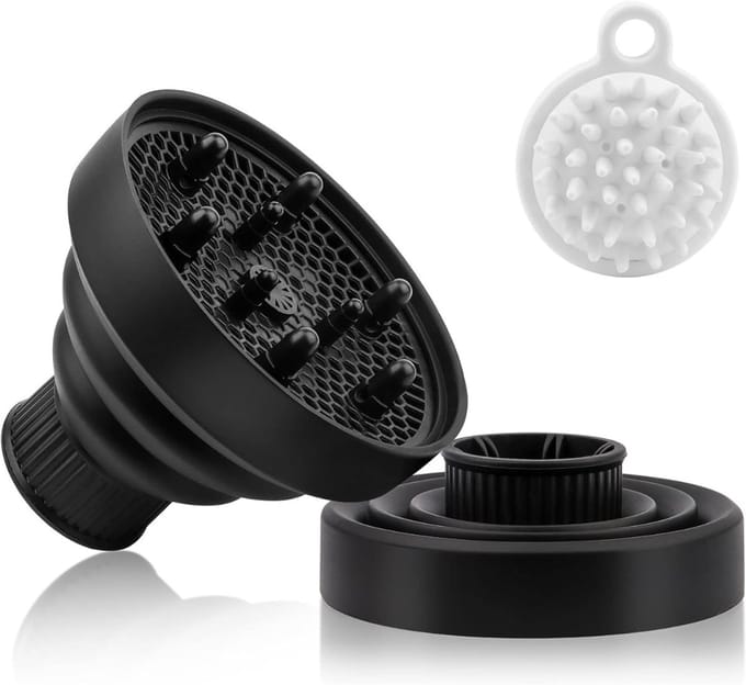 Diffuser Opzetstuk - Krulborstel voor Fohn Universeel - Multistyler - Zwart