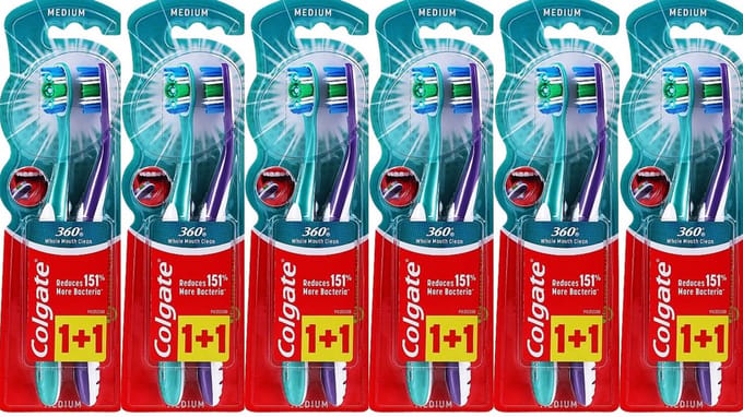 Colgate tandenborstel / 360 Advanced Medium - 6 Dubbelpakken 1+1