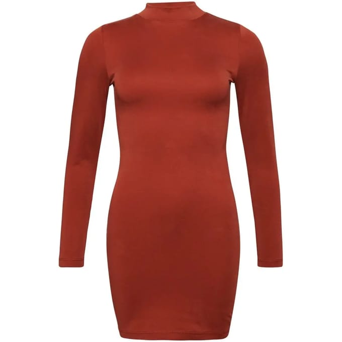Korte tricot damesjurk met trechtervormige hals Superdry
