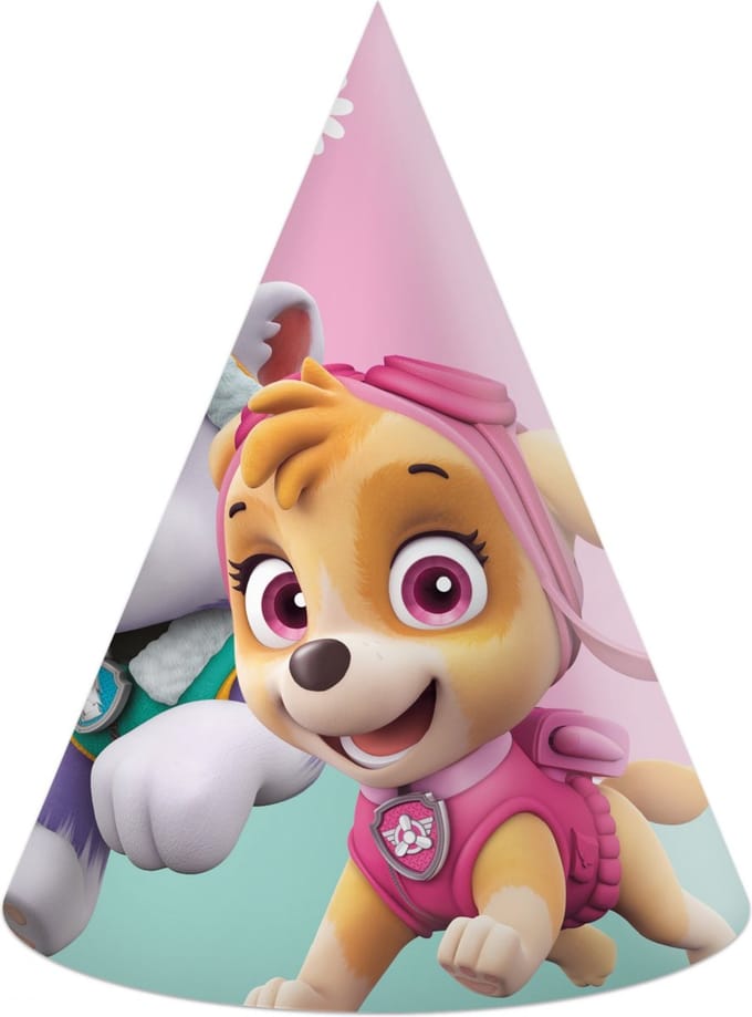 Vegaoo - 6 Paw Patrol feesthoedjes Skye en Everest