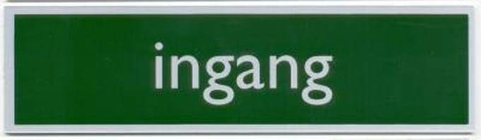 Bord 'Ingang' ALULOOK 165 x 45 mm