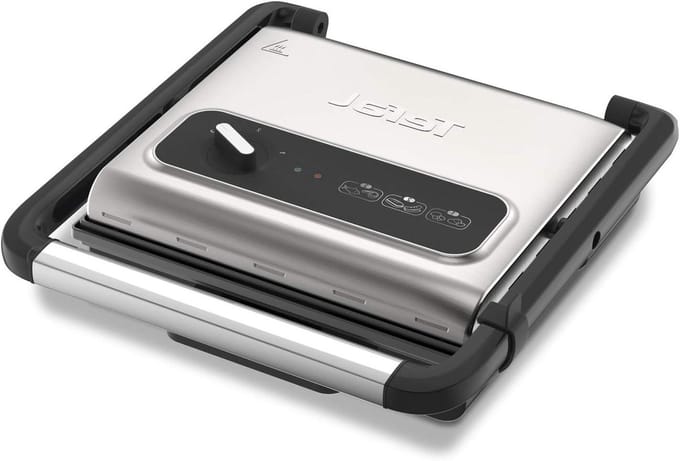 Contact Grill - Panini Maker - Lekker Grillen - Verstelbare Thermostaat - 2000 Watt - Grijs Zwart