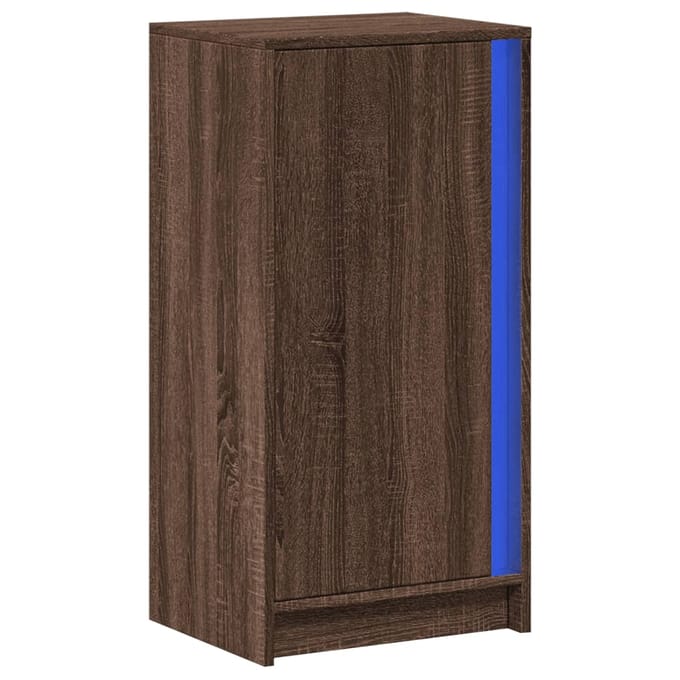 vidaXL - Dressoir - met - LED - 42,5x34x85 - cm - bewerkt - hout - bruin - eikenkleur