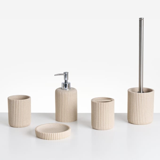 CAMANA - Badkameraccessoireset - Lichtbeige - Polyresin