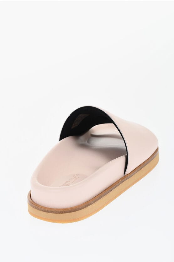 Leren OFF STAMP Slides in Roze
