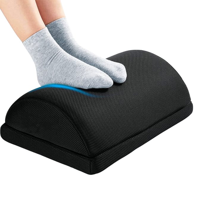Intirilife Voetsteun met traagschuim - In hoogte verstelbare multifunctionele ergonomische voetsteun