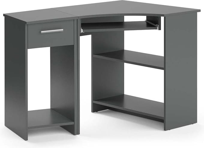 Vicco Odin Hoekbureau – 83 x 76 cm Set met PC-kast Antraciet