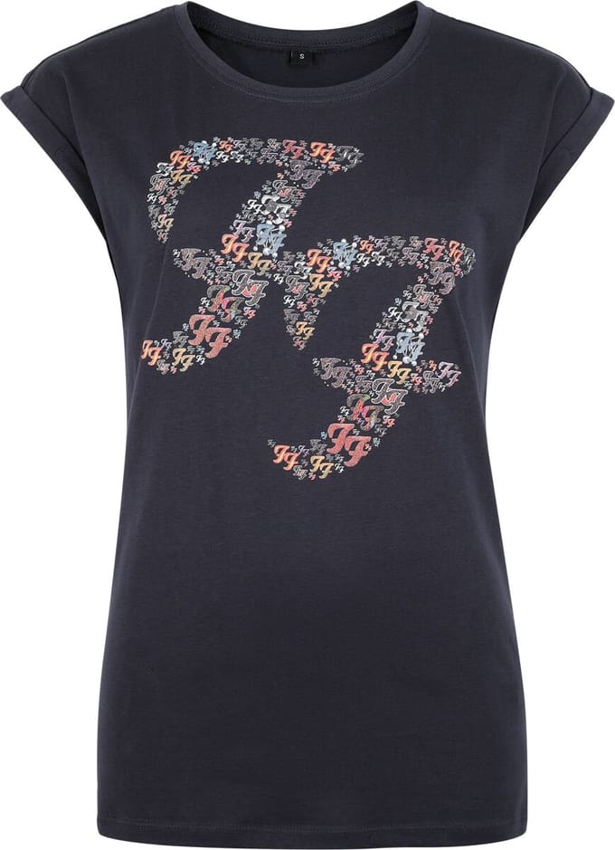 Foo Fighters T-shirt - Logo Crystals - S tot XXL - voor Vrouwen - navy