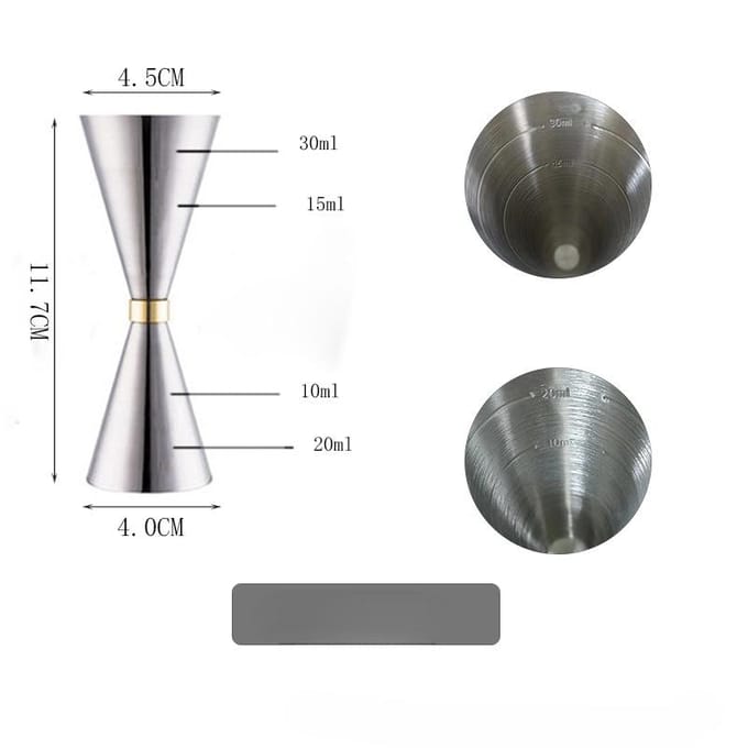 Doseur à cocktail en acier inoxydable Mesures de bar Outils de bar Accessoires de bar or
