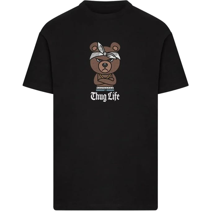 Mister Tee - Bandana Bear Sketch Heren Tshirt - S - Zwart