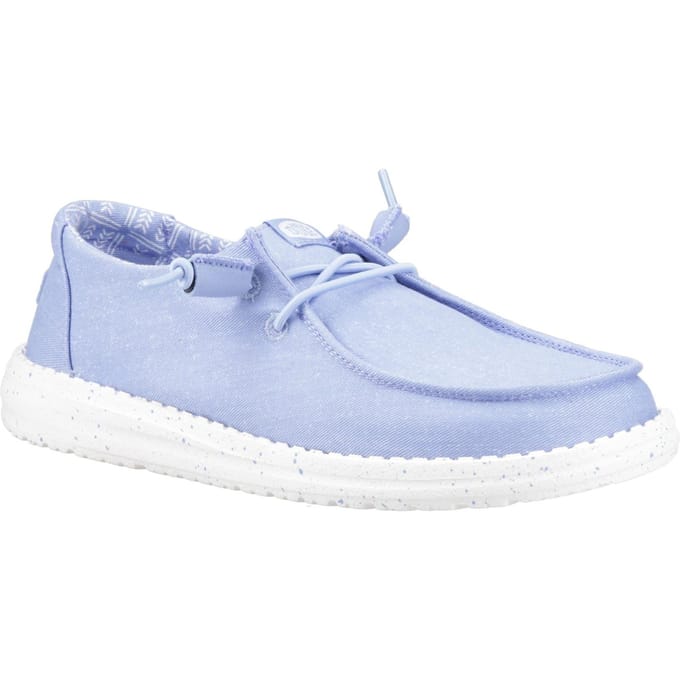 HEYDUDE - Wendy Stretch Canvas Dames Instappers Hydrangea Blue - Maat 41