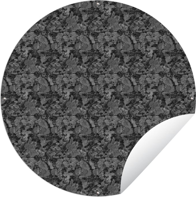 Tuincirkel Structuur - Graniet - Patroon - 60x60 cm - Ronde Tuinposter - Buiten