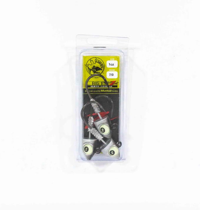 Tackle Tactics TT Big EyeZ Tête plombée 1 oz 7/0 Argent Noir Glow EyeZ (5260)
