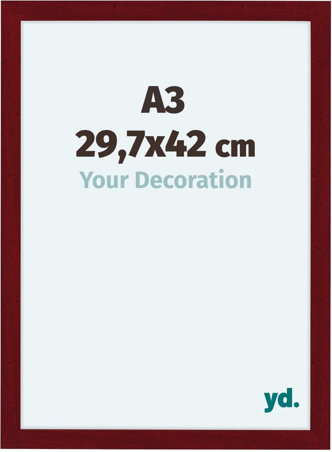 Your Decoration - Fotolijst A3 29,7x42 cm - MDF - Wijnrood Geveegd - Como