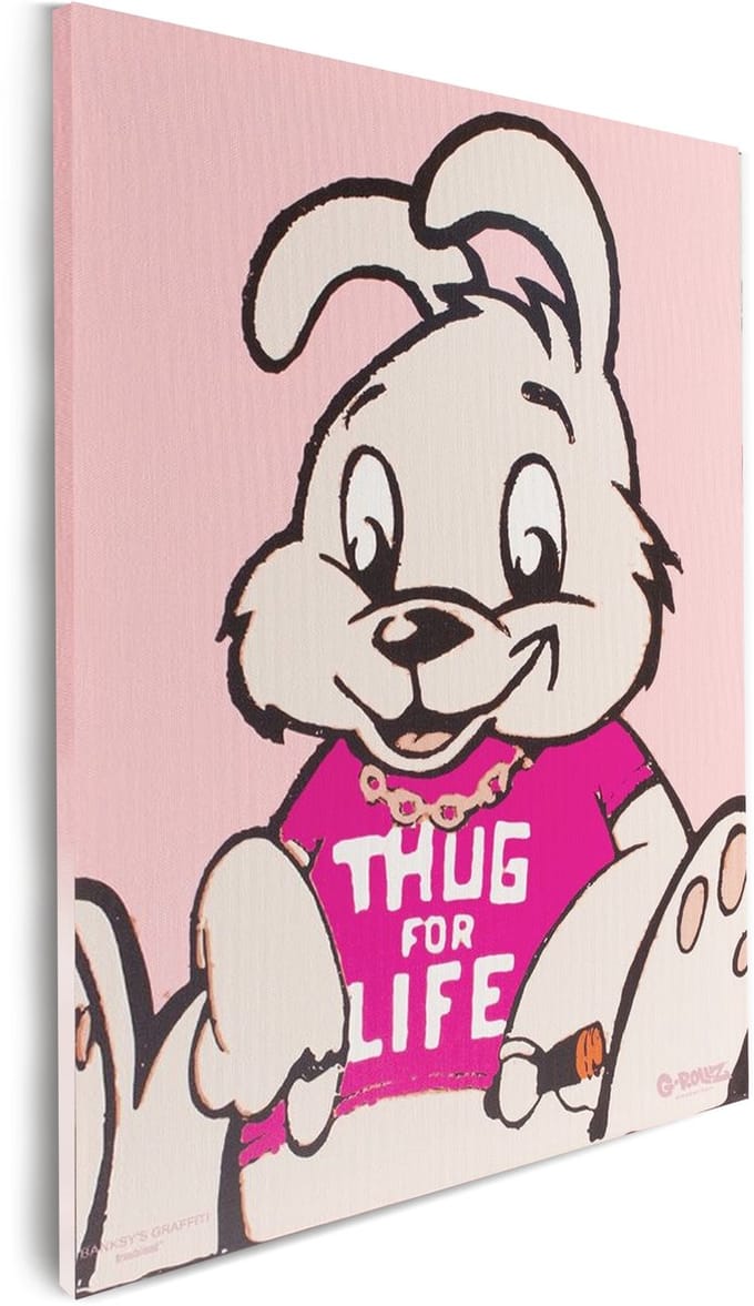 Banksy Graffiti - Canvas Schilderij 48x67,5 cm - Schilderijen Woonkamer