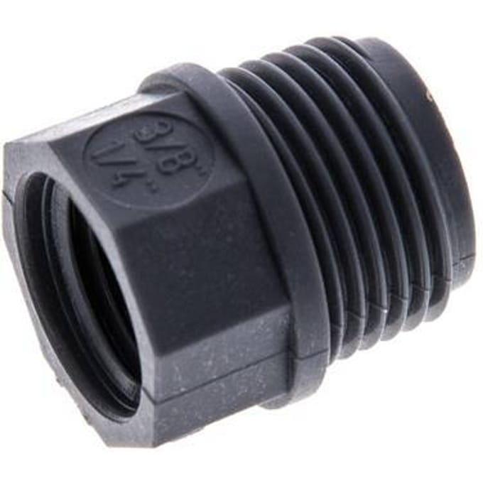Verloopring G1/4'' Binnendraad X G3/8'' Buitendraad Polypropyleen (PP) 10bar FDA 17mm Hex [2 Stuks]