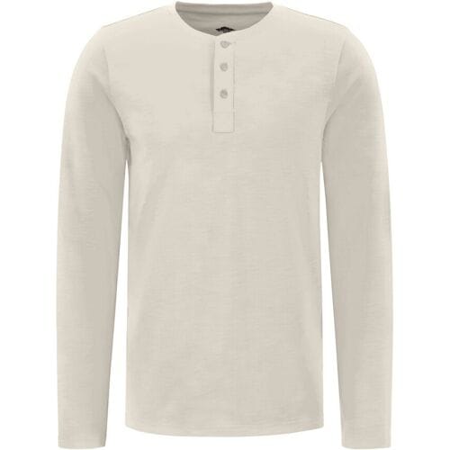 Fynch-Hatton T-Shirt Longsleeve Henley Slub Off White / male