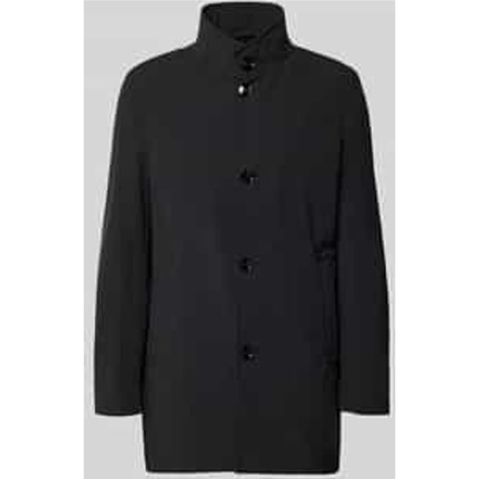 Regular fit lange jas met opstaande kraag model 'FYNN'