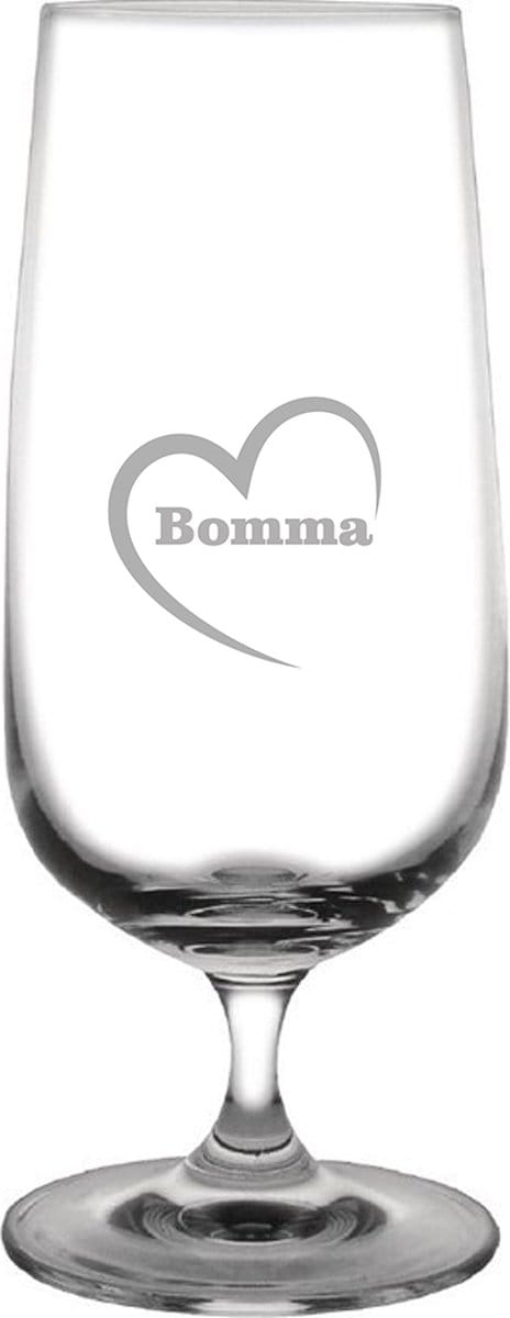 Bierglas op voet gegraveerd - 41cl - Bomma-hartje