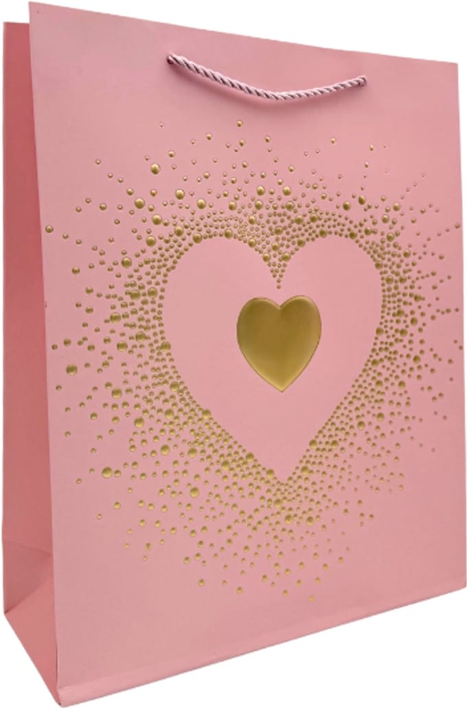 Daily Style – Cadeautas Hart – Roze – Medium – 26x10x32 cm – 12 stuks