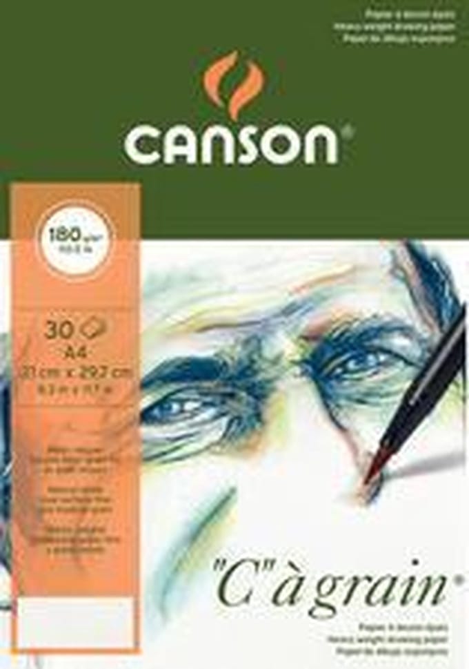 Canson tekenpapier blok C U grain A4 224 g sqm