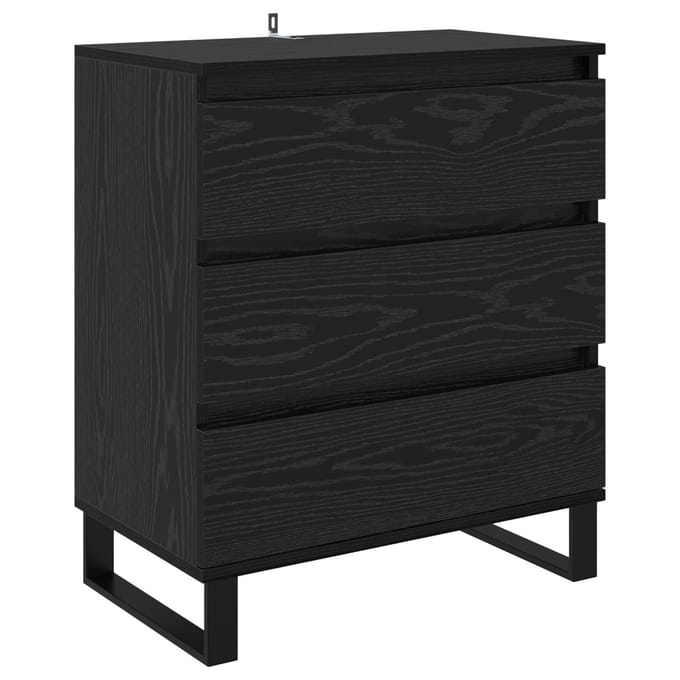 vidaXL Dressoir Zwart Eiken 60 x 35 x 70 cm Bewerkt hout