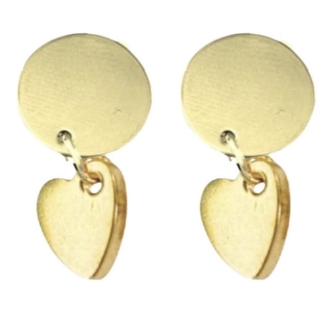 Magneet oorbellen Hart goudkleur 2.5 cm