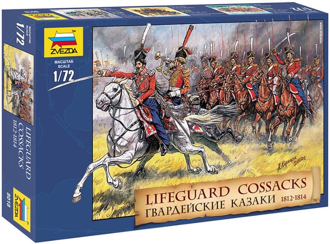 Zvezda Modelbouwpakket Militaire voertuigen - 8018 Lifeguard Cossacks Napoleonic Wars Plastic - 1:72 - Modelbouw