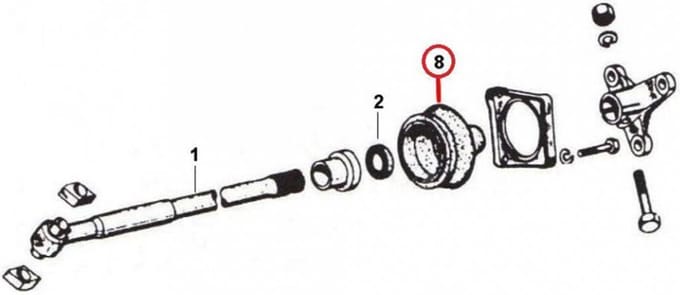 RMS-transmissiekoppeling voor Piaggio 220 Ape MP 1978 tot 1996 MPR2-M2-V2 nieuw