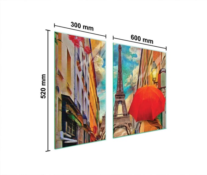 TMK ArtDeko - Glasplaat Bescherming - 90x52 cm - Parijz