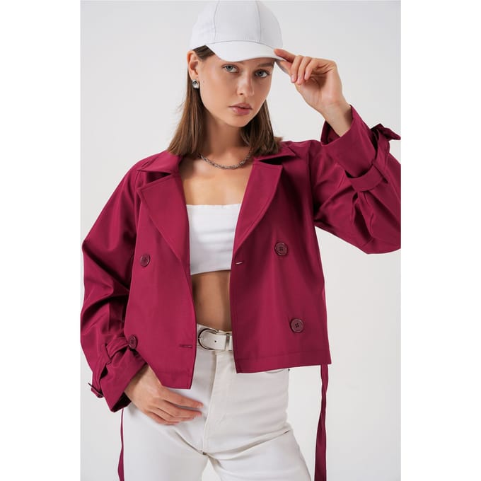 Korte Bouwde Trenchcoat
