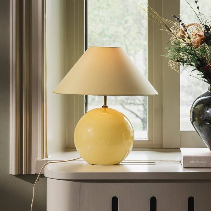 Globen Lighting tafellamp IRIS, geel/geel, hoogte 39 cm