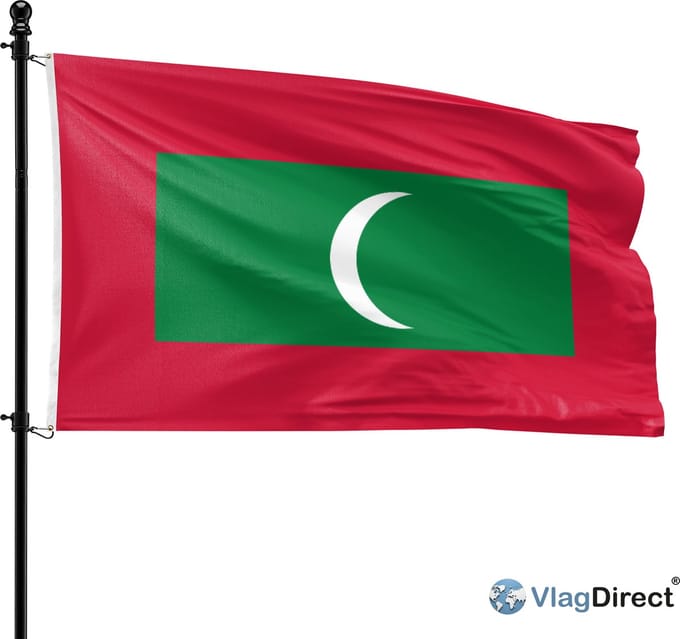 VlagDirect - Maldivische vlag - Malediven vlag - 90 x 150 cm