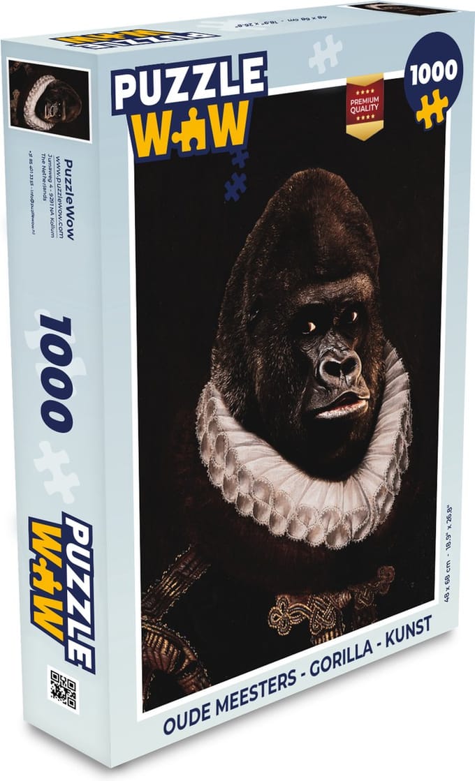 Puzzel Oude meesters - Gorilla - Kunst - Legpuzzel - Puzzel 1000 stukjes volwassenen